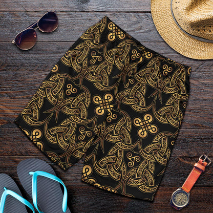 Celtic Knot Gold Design Mens Shorts-JTAMIGO.COM