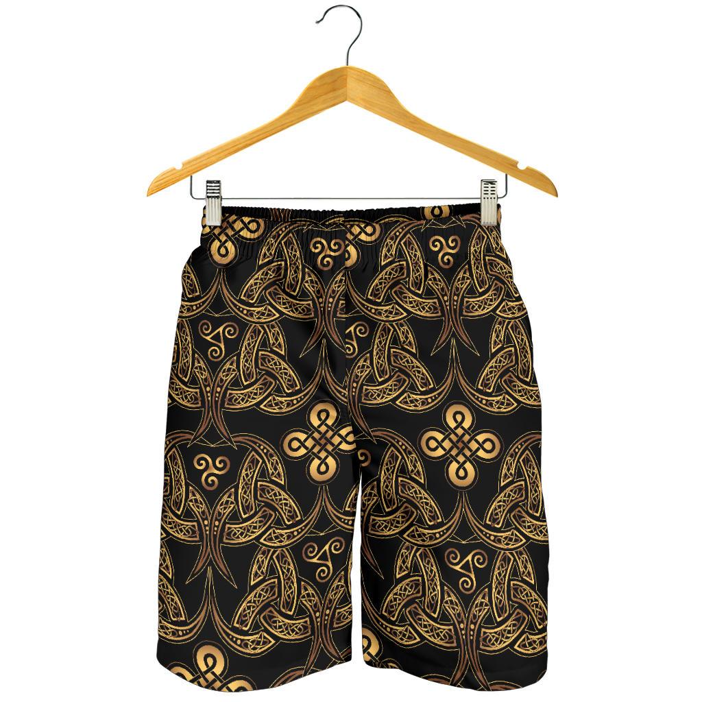 Celtic Knot Gold Design Mens Shorts-JTAMIGO.COM