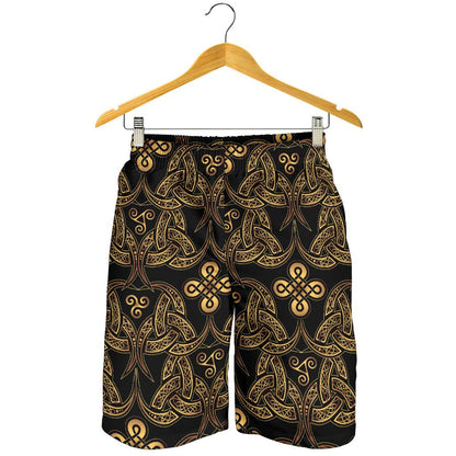 Celtic Knot Gold Design Mens Shorts-JTAMIGO.COM