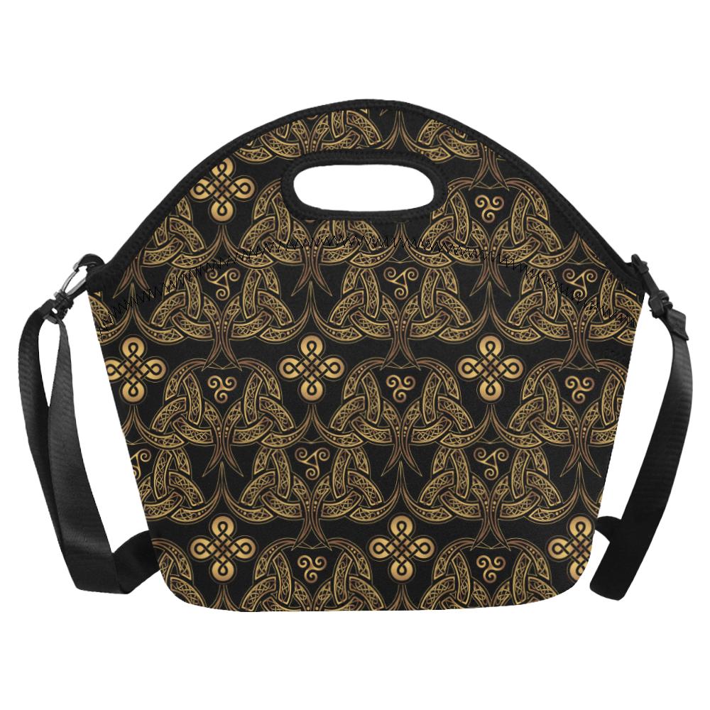 Celtic Knot Gold Design Neoprene Lunch Bag (Model 1669)(Large)-JTAMIGO.COM