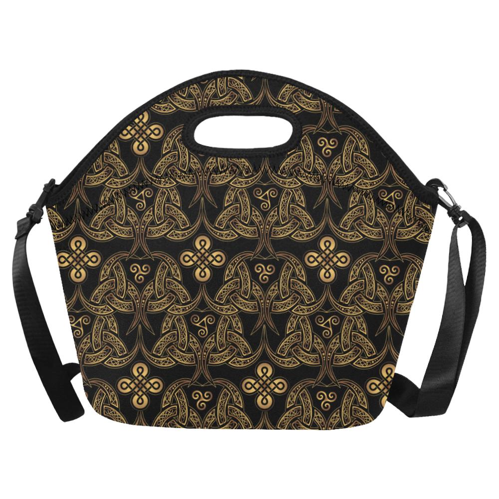 Celtic Knot Gold Design Neoprene Lunch Bag (Model 1669)(Large)-JTAMIGO.COM