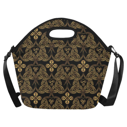 Celtic Knot Gold Design Neoprene Lunch Bag (Model 1669)(Large)-JTAMIGO.COM