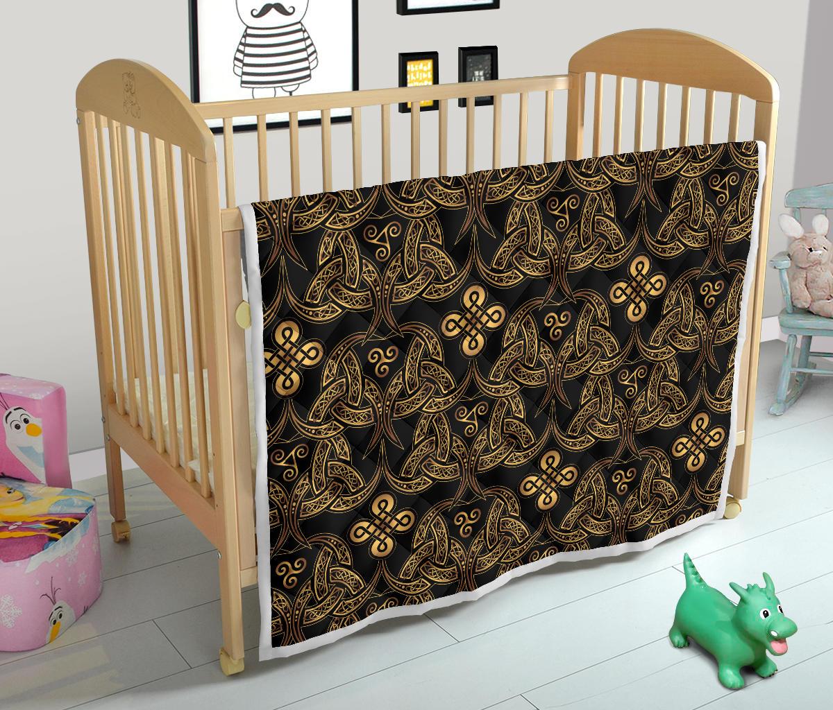 Celtic Knot Gold Design Premium Quilt-JTAMIGO.COM