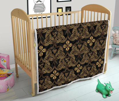 Celtic Knot Gold Design Premium Quilt-JTAMIGO.COM