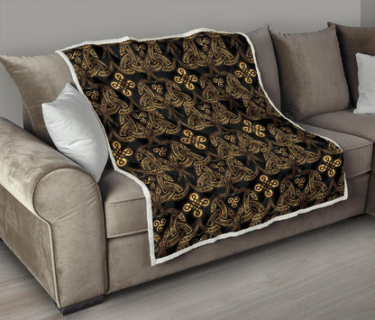 Celtic Knot Gold Design Premium Quilt-JTAMIGO.COM