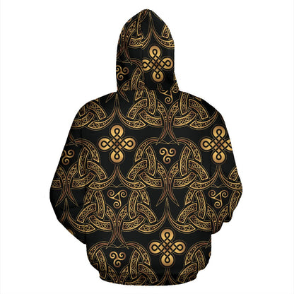 Celtic Knot Gold Design Pullover Hoodie