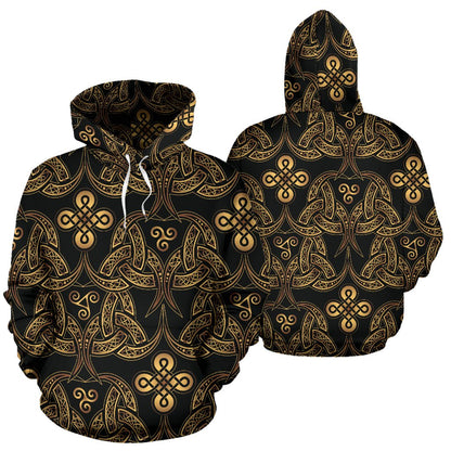Celtic Knot Gold Design Pullover Hoodie