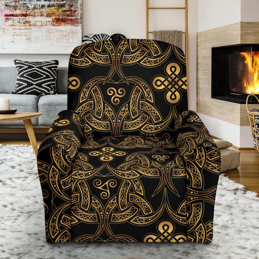 Celtic Knot Gold Design Single Sofa Slipcover -JTAMIGO.COM