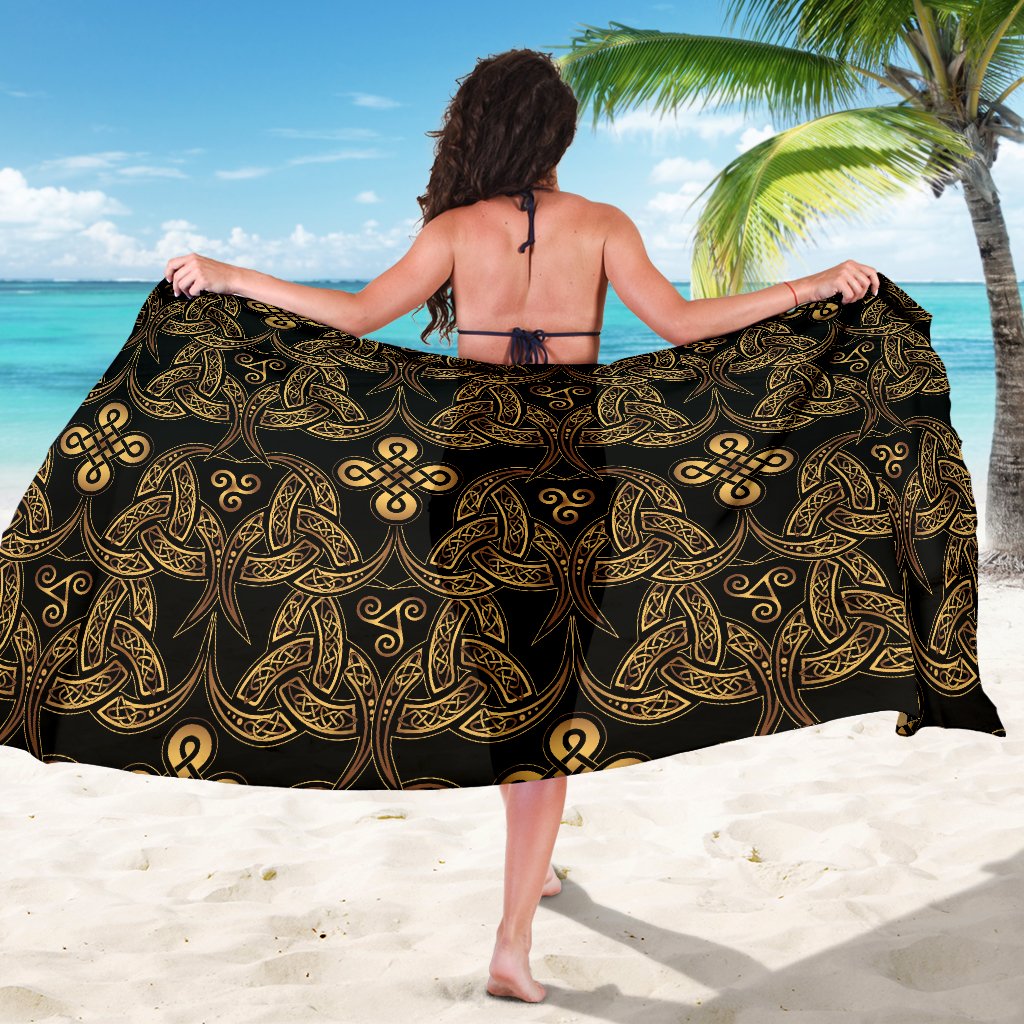 Celtic Knot Gold Design Sarong Pareo Wrap