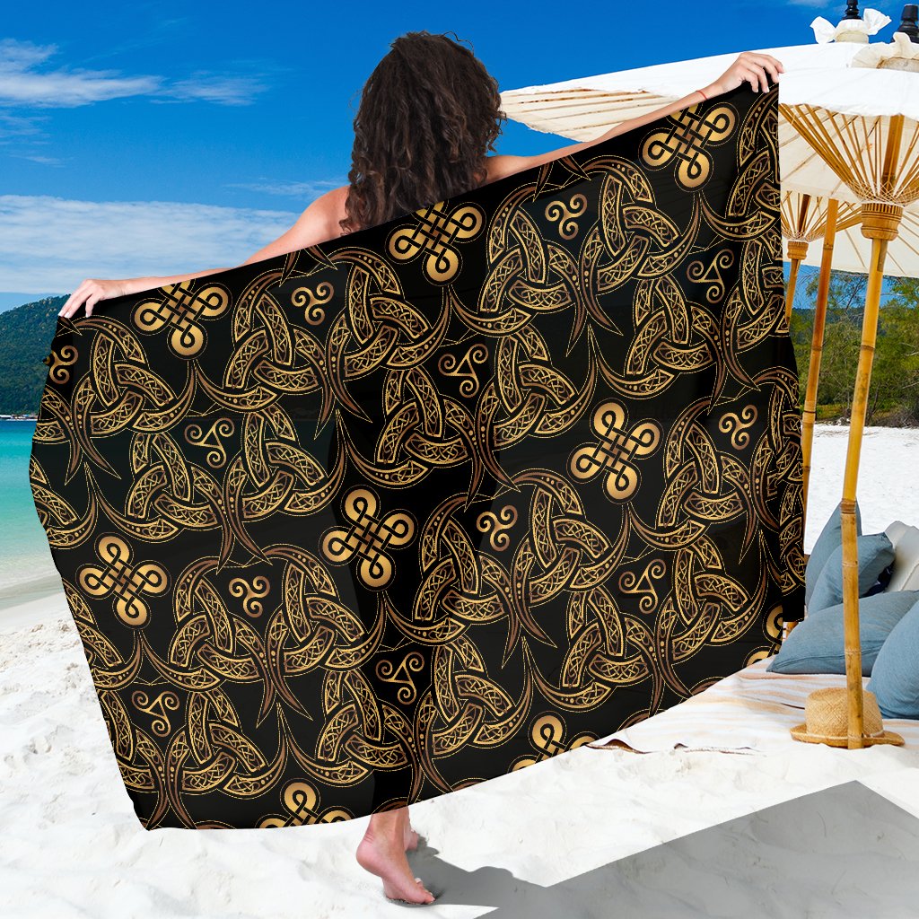 Celtic Knot Gold Design Sarong Pareo Wrap
