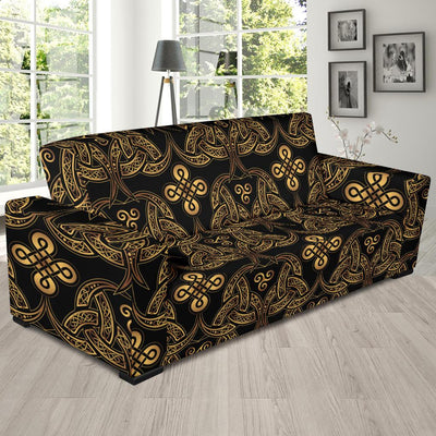 Celtic Knot Gold Design Sofa Slipcover-JTAMIGO.COM