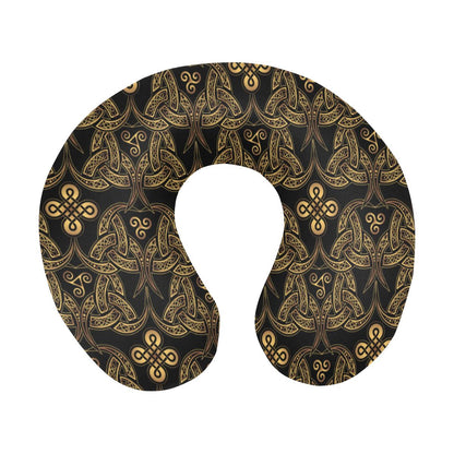 Celtic Knot Gold Design U-Shaped Travel Neck Pillow-JTAMIGO.COM