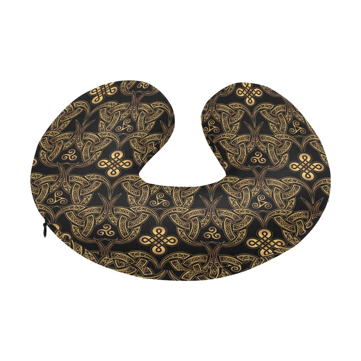 Celtic Knot Gold Design U-Shaped Travel Neck Pillow-JTAMIGO.COM