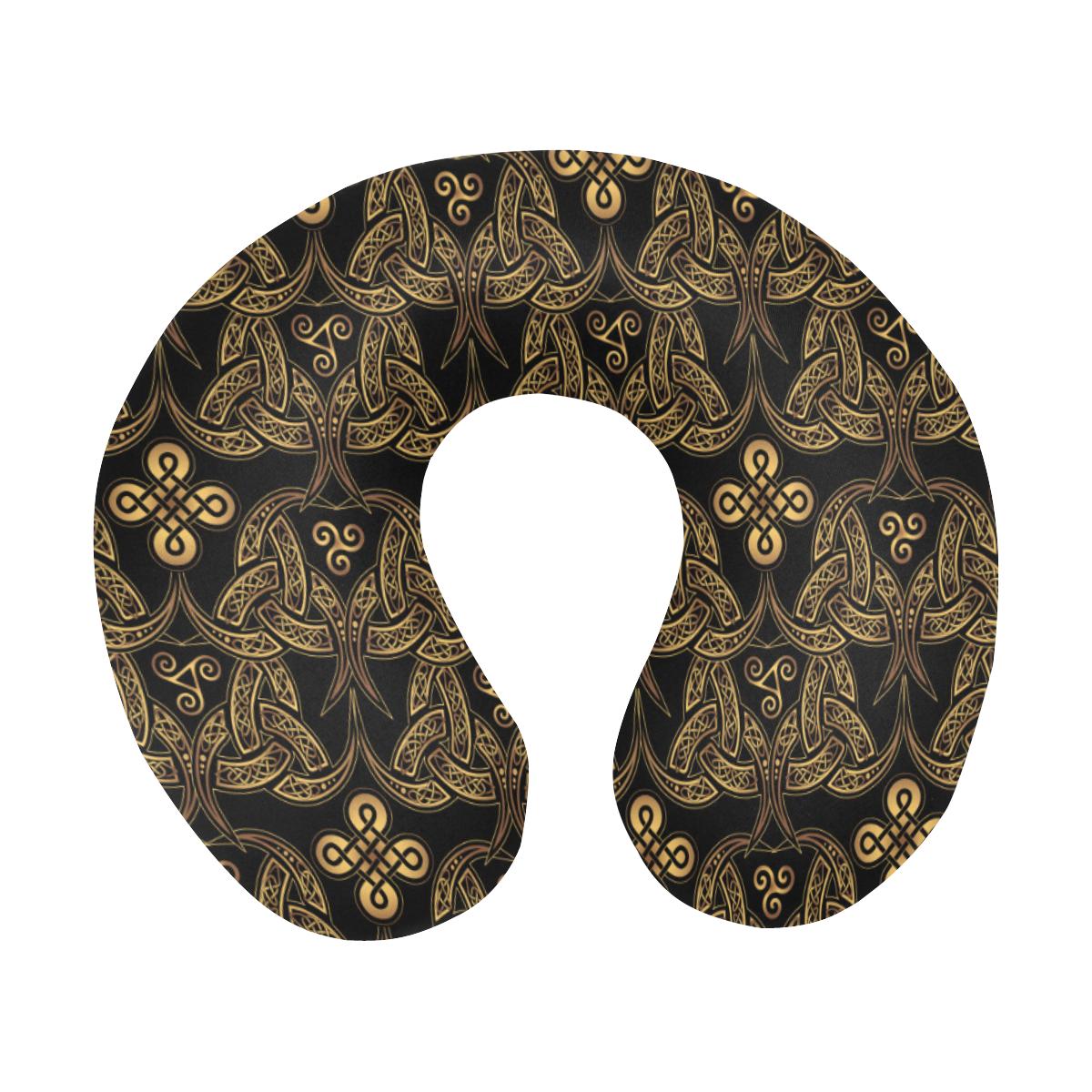 Celtic Knot Gold Design U-Shaped Travel Neck Pillow-JTAMIGO.COM