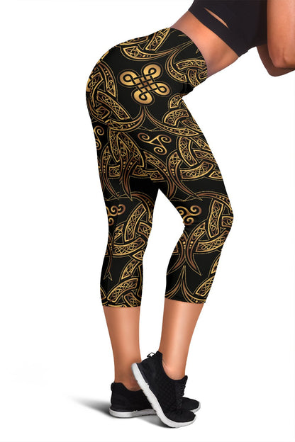 Celtic Knot Gold Design Women Capris