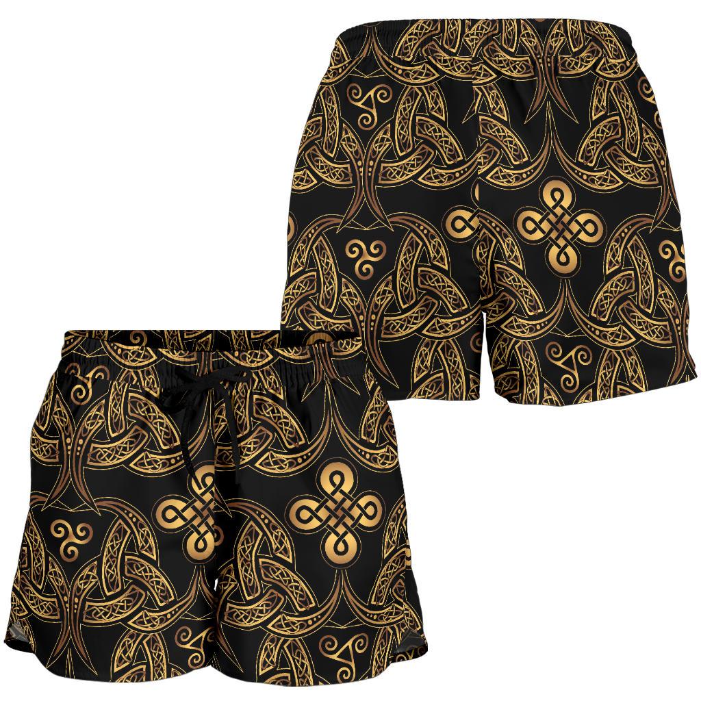 Celtic Knot Gold Design Women Shorts-JTAMIGO.COM