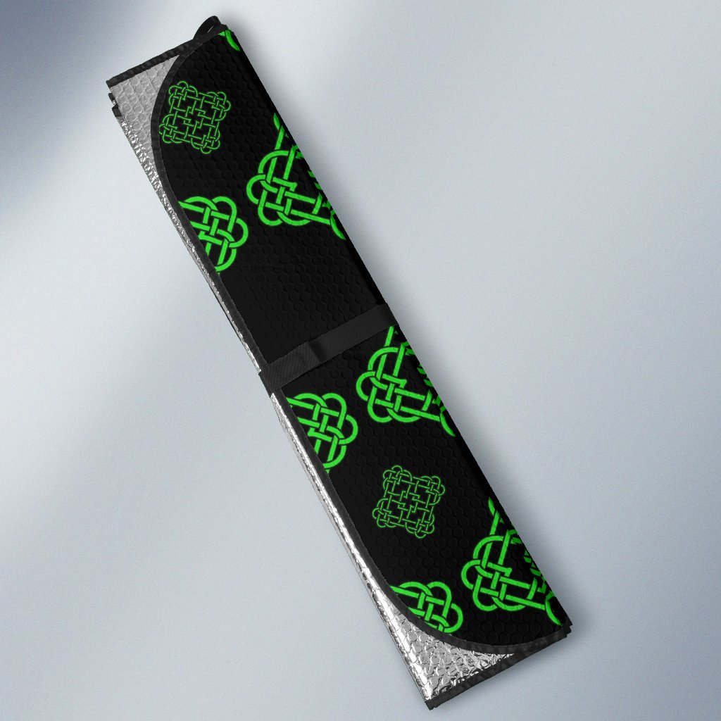 Celtic Knot Green Neon Design Car Sun Shade For Windshield