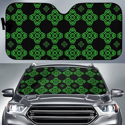 Celtic Knot Green Neon Design Car Sun Shade For Windshield