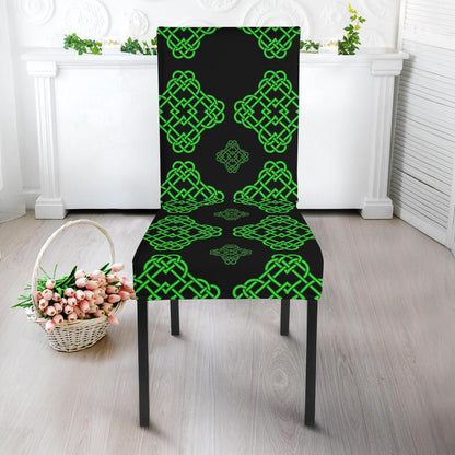 Celtic Knot Green Neon Design Dinning Chair Slipper-JTAMIGO.COM
