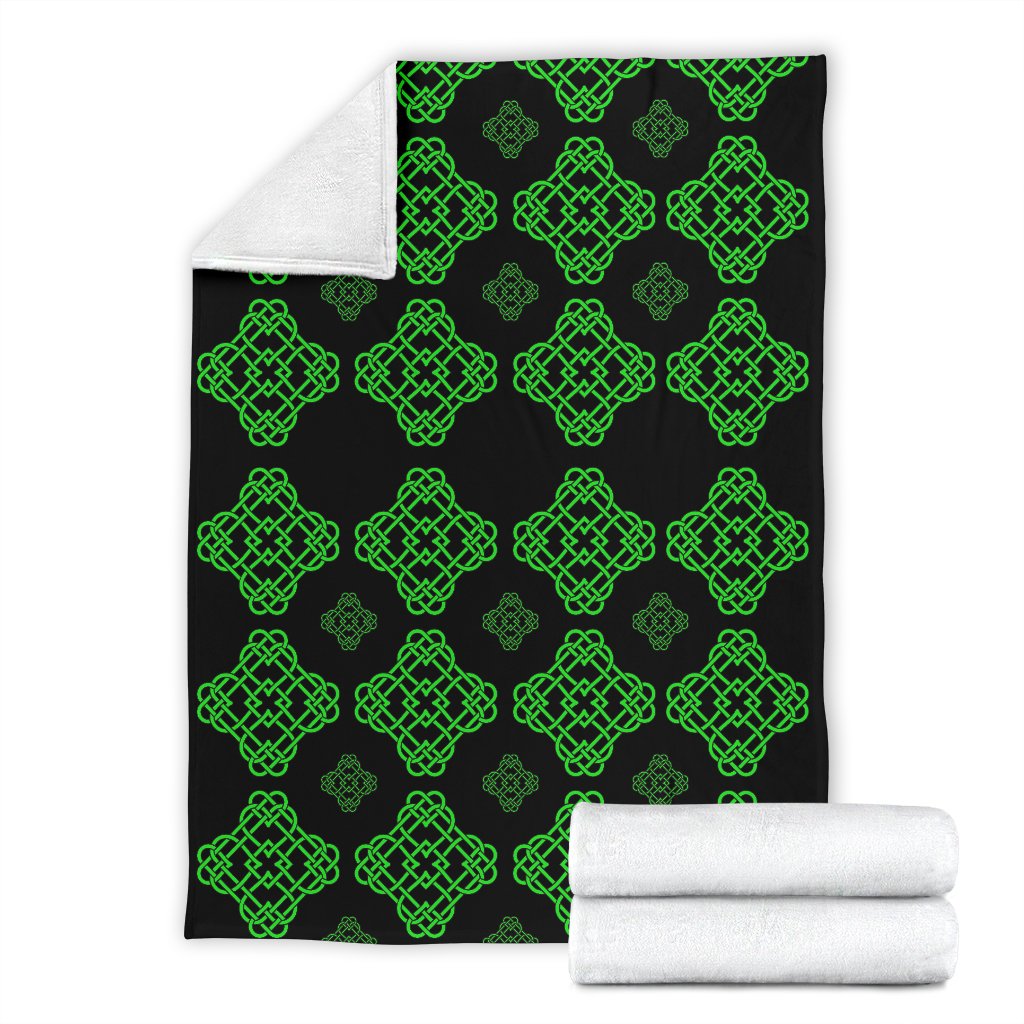 Celtic Knot Green Neon Design Fleece Blanket