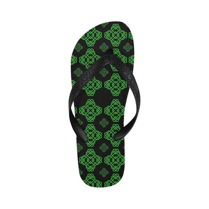 Celtic Knot Green Neon Design Flip Flops-JTAMIGO.COM