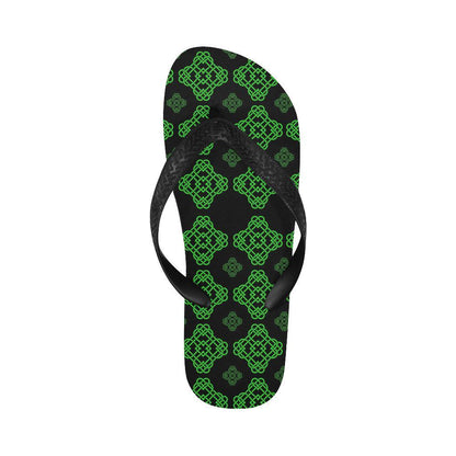 Celtic Knot Green Neon Design Flip Flops-JTAMIGO.COM