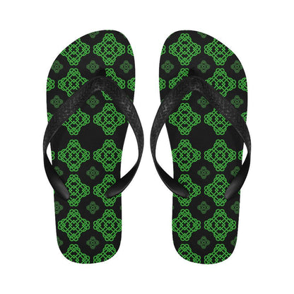 Celtic Knot Green Neon Design Flip Flops-JTAMIGO.COM