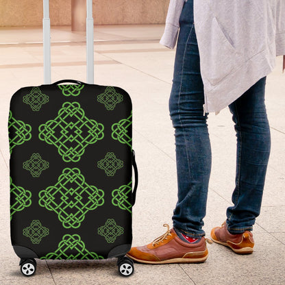 Celtic Knot Green Neon Design Luggage Cover Protector