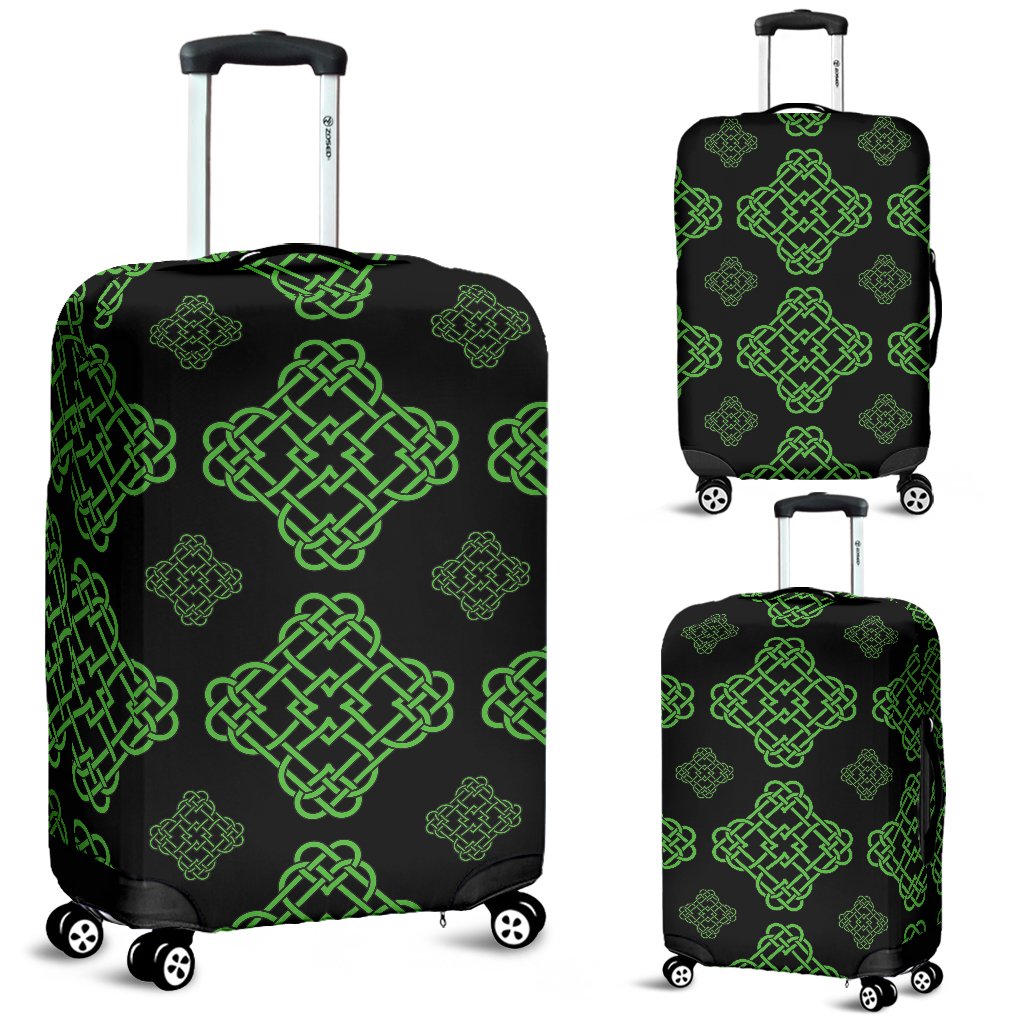 Celtic Knot Green Neon Design Luggage Cover Protector