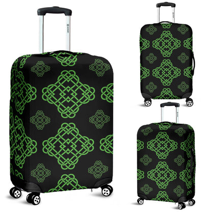 Celtic Knot Green Neon Design Luggage Cover Protector