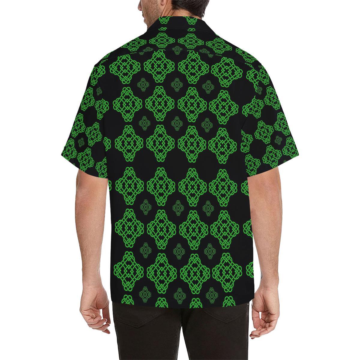 Celtic Knot Green Neon Design Men Aloha Hawaiian Shirt