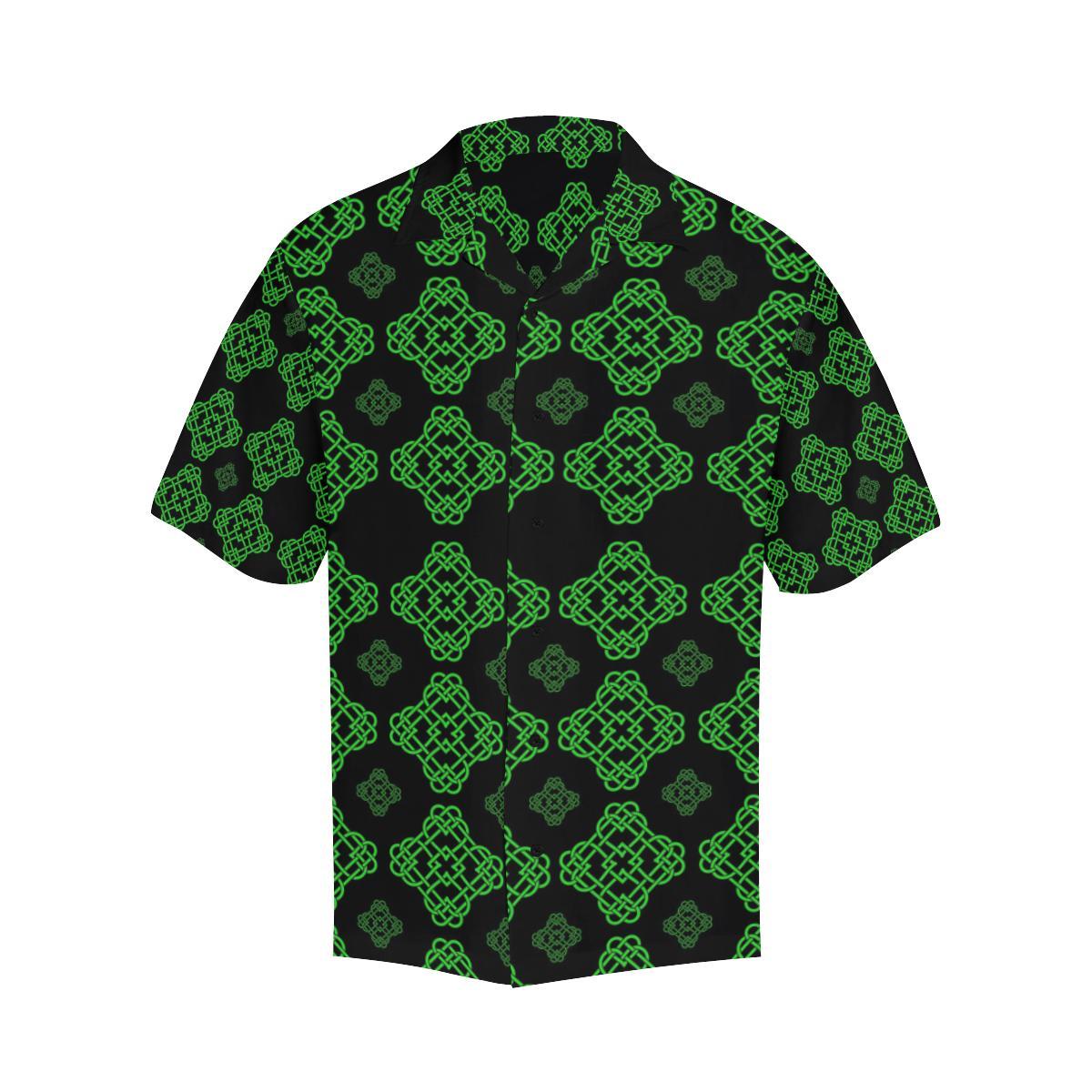 Celtic Knot Green Neon Design Men Aloha Hawaiian Shirt