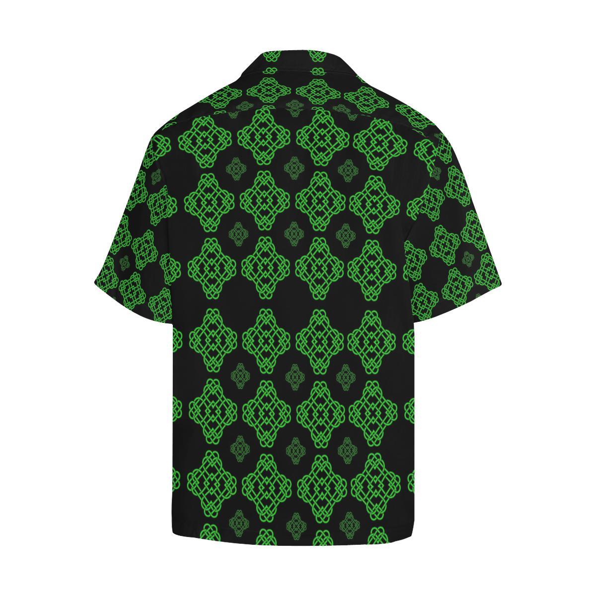 Celtic Knot Green Neon Design Men Aloha Hawaiian Shirt
