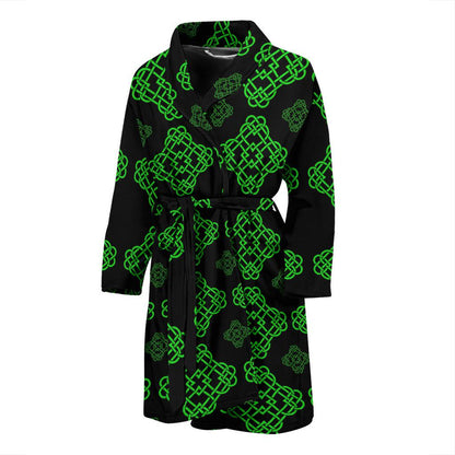 Celtic Knot Green Neon Design Men Bath Robe-JTAMIGO.COM