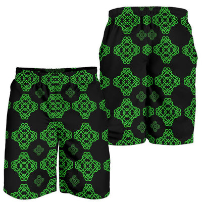 Celtic Knot Green Neon Design Mens Shorts-JTAMIGO.COM