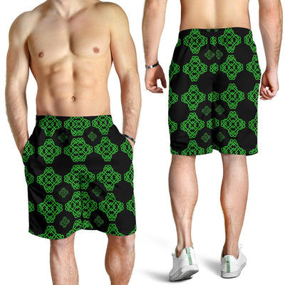 Celtic Knot Green Neon Design Mens Shorts-JTAMIGO.COM