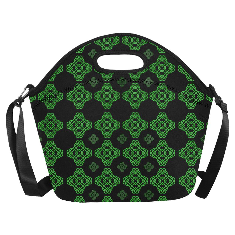 Celtic Knot Green Neon Design Neoprene Lunch Bag (Model 1669)(Large)-JTAMIGO.COM
