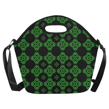 Celtic Knot Green Neon Design Neoprene Lunch Bag (Model 1669)(Large)-JTAMIGO.COM