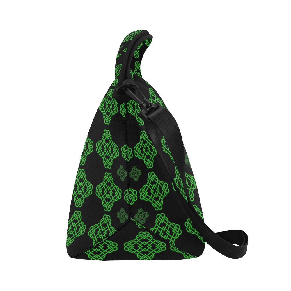 Celtic Knot Green Neon Design Neoprene Lunch Bag (Model 1669)(Large)-JTAMIGO.COM