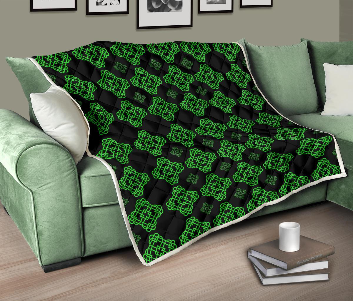 Celtic Knot Green Neon Design Premium Quilt-JTAMIGO.COM