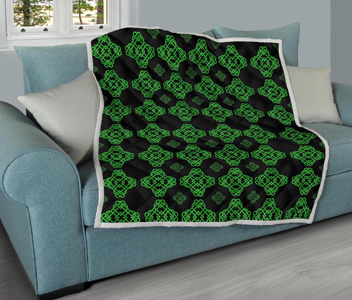 Celtic Knot Green Neon Design Premium Quilt-JTAMIGO.COM