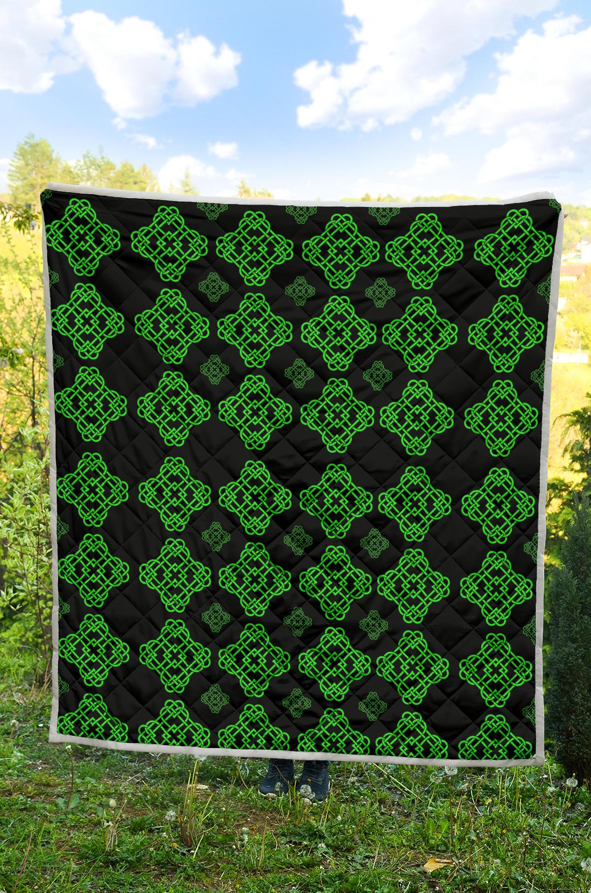 Celtic Knot Green Neon Design Premium Quilt-JTAMIGO.COM