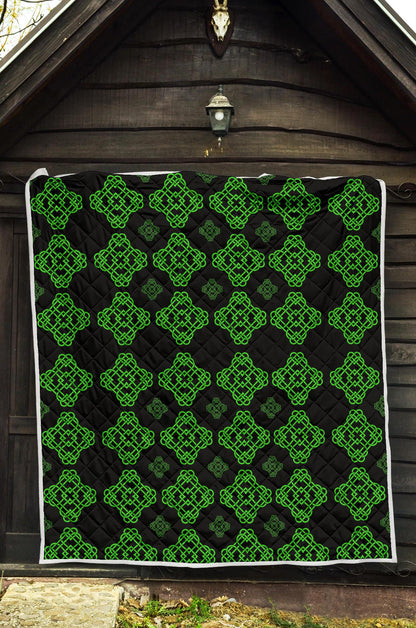 Celtic Knot Green Neon Design Premium Quilt-JTAMIGO.COM