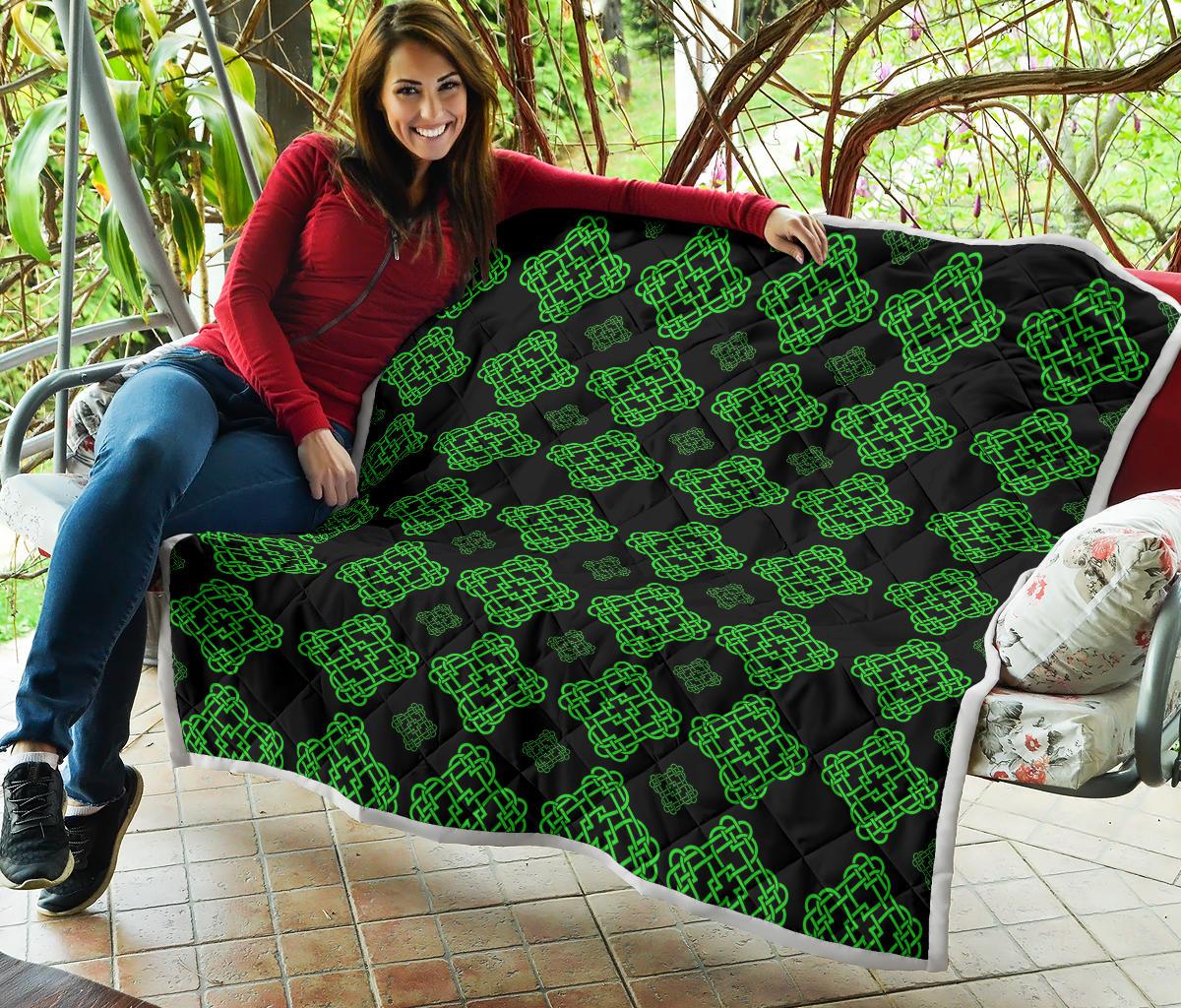 Celtic Knot Green Neon Design Premium Quilt-JTAMIGO.COM