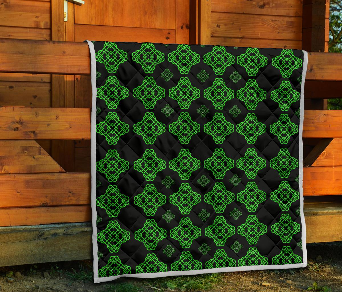Celtic Knot Green Neon Design Premium Quilt-JTAMIGO.COM