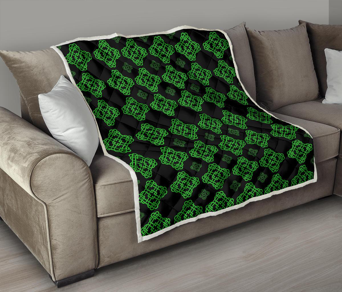 Celtic Knot Green Neon Design Premium Quilt-JTAMIGO.COM