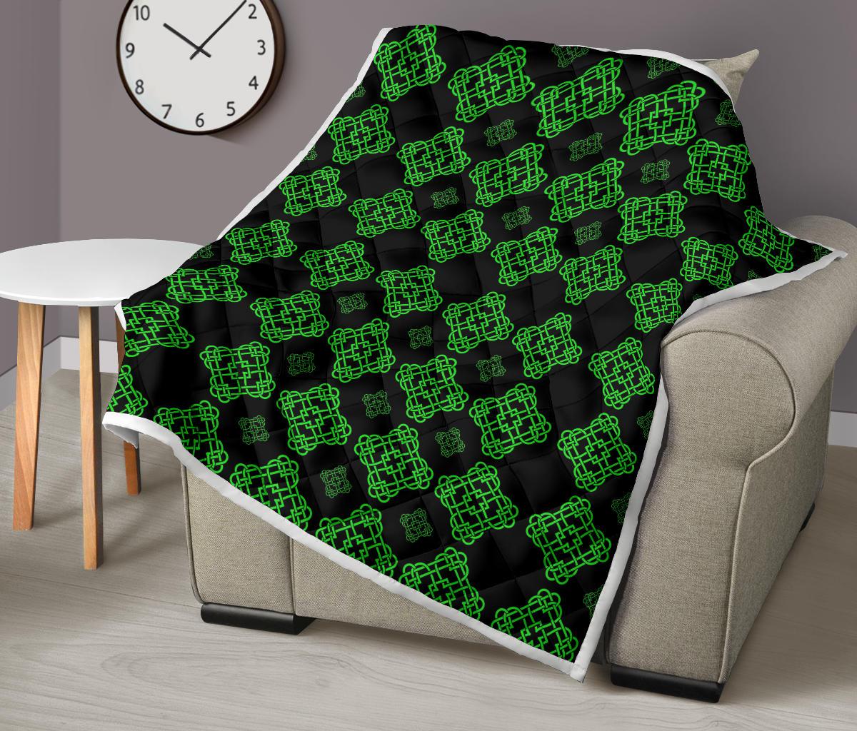 Celtic Knot Green Neon Design Premium Quilt-JTAMIGO.COM