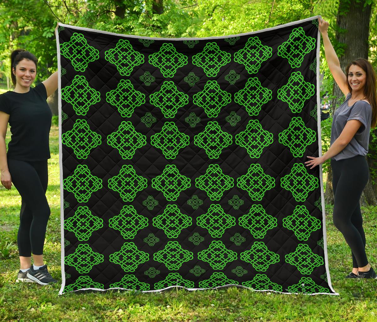 Celtic Knot Green Neon Design Premium Quilt-JTAMIGO.COM