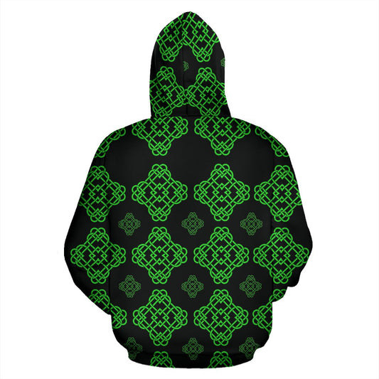 Celtic Knot Green Neon Design Pullover Hoodie