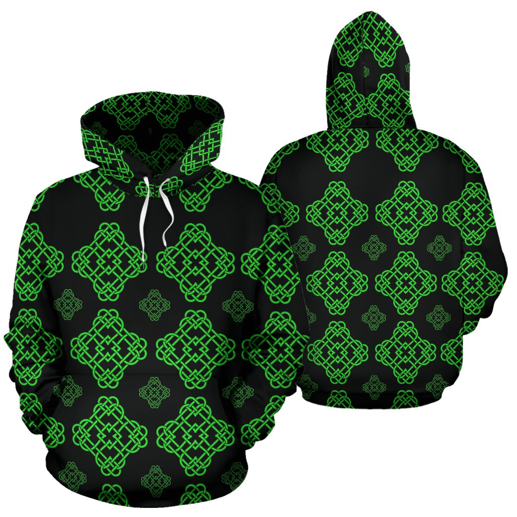 Celtic Knot Green Neon Design Pullover Hoodie